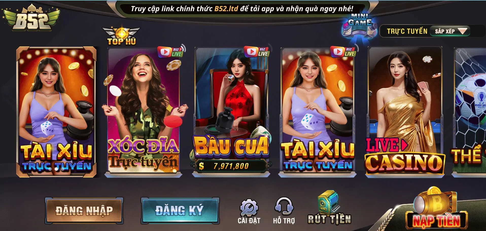 Giới thiệu về cổng game bài bom tấn - B52 Club